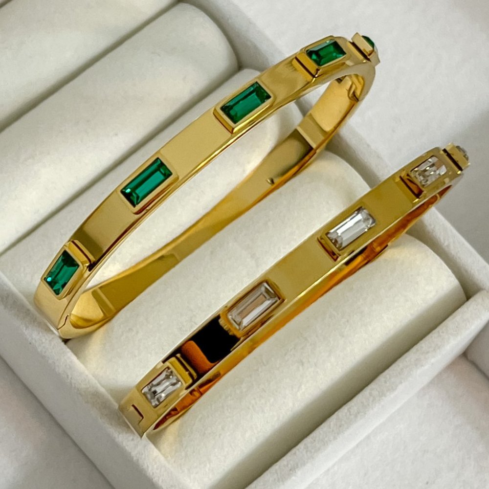 Bangles with Gemstones Bangle Bracelets for Women Gold Bangles Unique Bangles - Picture 4 of 9